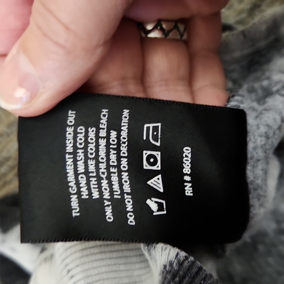 Civil Regime Marble Embroidered Rose Stripe Sleeve Hoodie Size Small - Picture 15 of 16